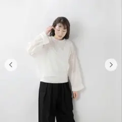 mizuiro-ind　コットンレイヤードワイドプルオーバ　シアー感　白　Fのサムネイル