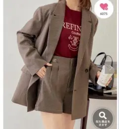 ブラウン チェック柄 chico オーバーダブルジャケット