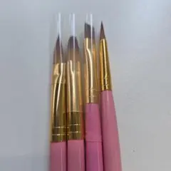 ネイルブラシ 4本セット ピンク軸 キャップ付きのサムネイル