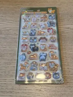 ボンボンドロップシール　柴犬　和柄