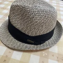 フェドーラハット 白と黒のストライプ