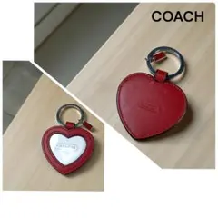 COACHコーチチャーム キーホルダー フォトフレーム 写真 ハート【USED】