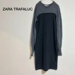 レディース ZARA TRAFALUC 長袖ワンピース グレー・ブラック