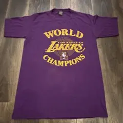 80s 当時物 NBA レイカーズ チャンピオン Tシャツ ジャージーズ 紫 M