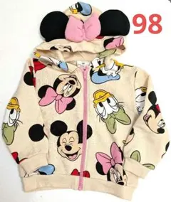 H＆M　ディズニー　パーカー　総柄　裏起毛　ベビー　キッズ
