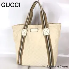 【大容量◇可愛いオフホワイト】GUCCI グッチ シェリーライン トートバッグ