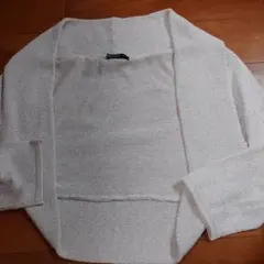 COMME CA ISM ラメ入り長袖ボレロ ホワイト M