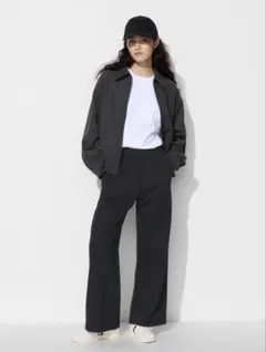 UNIQLO ドライスウェットワイドパンツ　ブラック　S