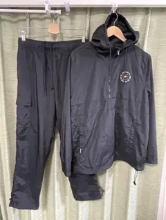 NIKE ナイロン セットアップ 黒 L JUST DO IT ロゴ カーゴ