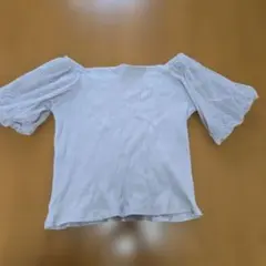 mystic リブ編み シースルー袖 Tシャツ