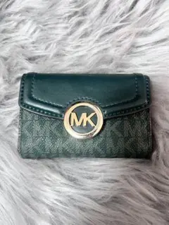 【美品】MICHAEL KORS 6連キーケース グリーン MKロゴ