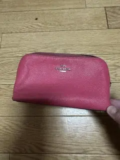 COACH ピンク レザー ポーチ 中型
