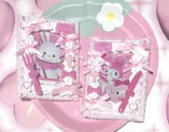 硬質ケース トレカケース ホイップデコ B8 ピンク リボン ネコ フォーク