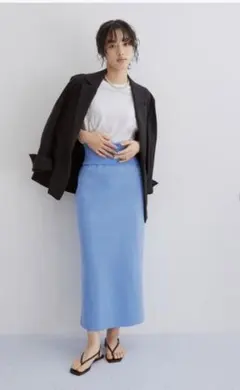 アダムエロペ　ハイウエストリブニットスカート