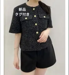 dazzlin ツイード ノーカラージャケット 半袖のサムネイル