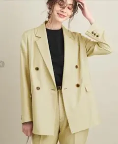 B&Y UNITEDARROWSリネンライクツイルダブルジャケット◆テーラード