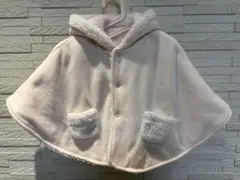 【コムサフォセット】くま耳ポンチョ ピンク