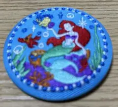 Disney Characters 刺繍缶バッジビスケット2 リトル・マーメイド