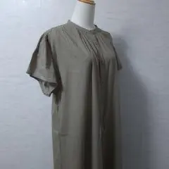サマンサモスモスブルー インド綿 ロングシャツ ワンピース ベージュ