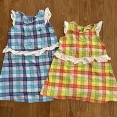 セラフ　チェック柄ワンピース　姉妹セット　120 130