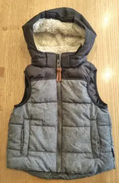 H&M フード付き 中綿ベスト グレー