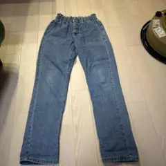 ライトブルー デニムパンツ ウエストゴムSHINE
