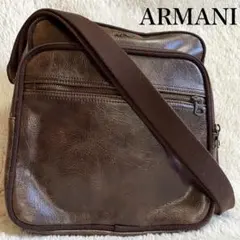 美品 ARMANI アルマーニ ボックス スクエア ショルダーバッグ ロゴ金具のサムネイル