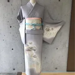 3919］訪問着 美品 未使用 駒刺繍 ガード加工 幅広サイズ 正絹 着物 袷