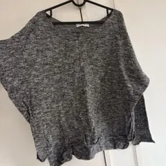 ZARA グレー オフショルダー ニット M