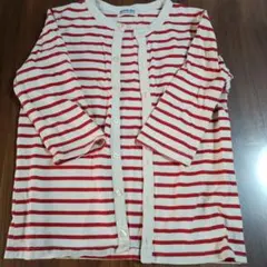 BEAMS BOY ボーダー カーディガン 七分袖のサムネイル