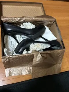 GUCCI！！36H ブラックレザーポインテッドトゥハイヒール