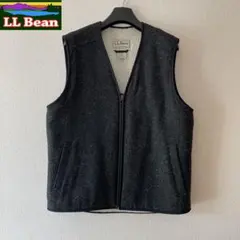 【名作・廃番品】エルエルビーン ウールベスト 裏ボア チャコール S