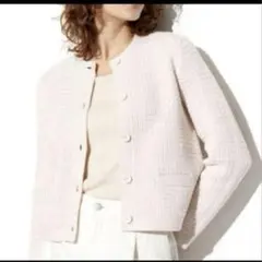 UNIQLO ワッフルニットクルーネックカーディガン