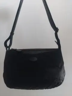 IBIZA イビザ ナイロン レザー ショルダー バッグ 黒　きれいめ　シンプル