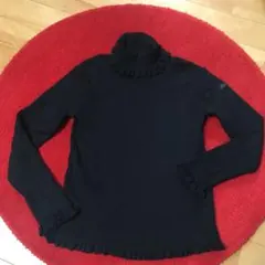 美品　べべ130 ハイネック　黒　リボン