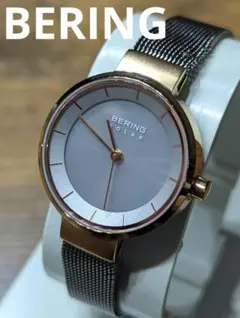 稼働品　BERING ベーリング 腕時計 ソーラー ゴールド 北欧のサムネイル