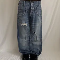 00s archive fade grunge wide denim pants - メルカリ