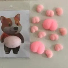 おなかぷにぷにシール　犬　おしりシール風　おしり大小セット
