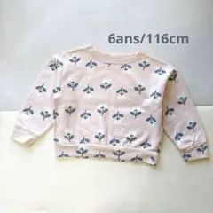 PETITBATEAU プチバトープリントスウェット長袖プルオーバー　6a