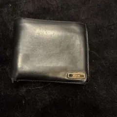 PRADA プラダ 二つ折り財布 ロゴ 本革 レザー ブラック コンパクト