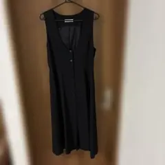 CORDIER ノースリーブ ロングワンピース ブラック　難あり裾ほつれあり。
