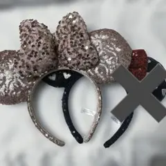 【ディズニー】ミニーマウス スパンコールカチューシャ ピンクリボン カチューシャ