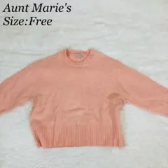 【AUNT MARIE'S】ワイド幅ニット ピンク F【029】のサムネイル