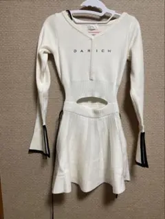 darich ダーリッチ ウエストオープンリボンデザインニットミニワンピース