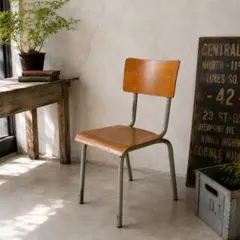 ヴィンテージ スクールチェア プライウッド インダストリアル カフェ店舗什器 ②のサムネイル