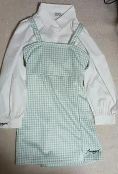 ANAPGirl　ANAPGirl　シャツ×キャミワンピースセット　黄緑　XS