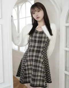 LIP SERVICE フェザーチェックアンサンブルワンピース