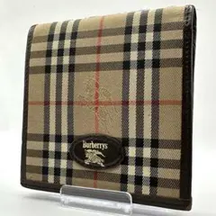 美品✨バーバリー 二つ折り財布 ノバチェック柄 レディース メンズ