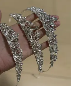 クリスタルシルバーティアラ3点セット