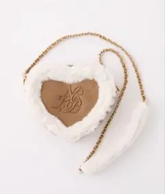 ハートスエードロゴショルダーバッグ　NICE CLAUP